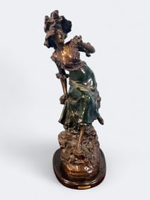 Large Bronze Figure of a Lady, Signed Hoftol