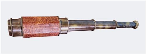 Brass and Leather Spyglass Telescope, W. Ottway & Co. London, 1915