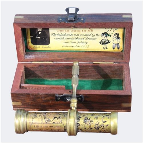 Brass Kaleidoscope in Wooden Case (1 of 5)