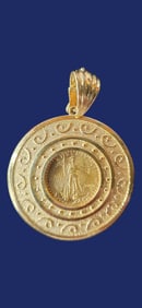 14K Gold Enhancer with 2005 $5 Liberty Gold Coin, 24K Center