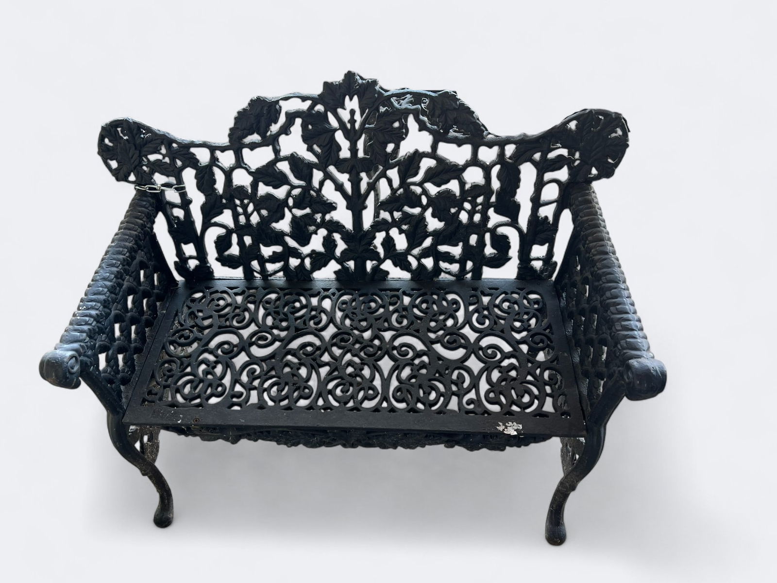 Victorian  Black Cast Iron Garden Bench (1 of 2)