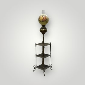Victorian Brass Piano Lamp by Bradley & Hubbard, Late 19th Century