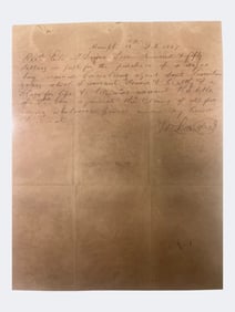 1841 Memphis Slave Bill of Sale — Enslaved Boy “Cornelius,” Sold to Eli M. Driver