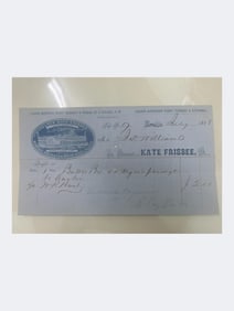 1858 Steamboat Freight Receipt. Steamer Kate Frisbee, Memphis–Napoleon Packet Line