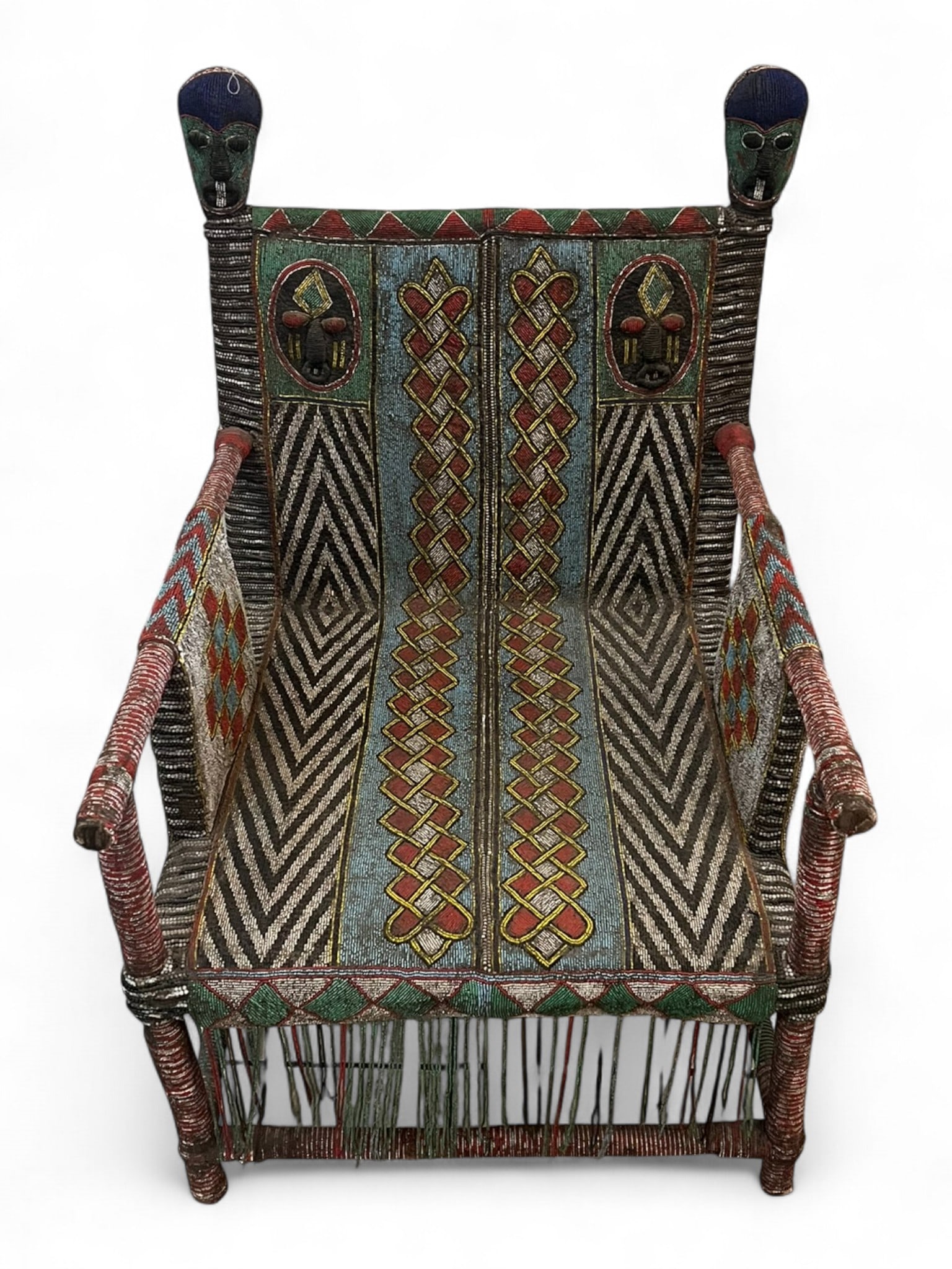 Yoruba Beaded Royal Chair (King’s Throne), Nigeria, Early–Mid 20th Century (1 of 7)