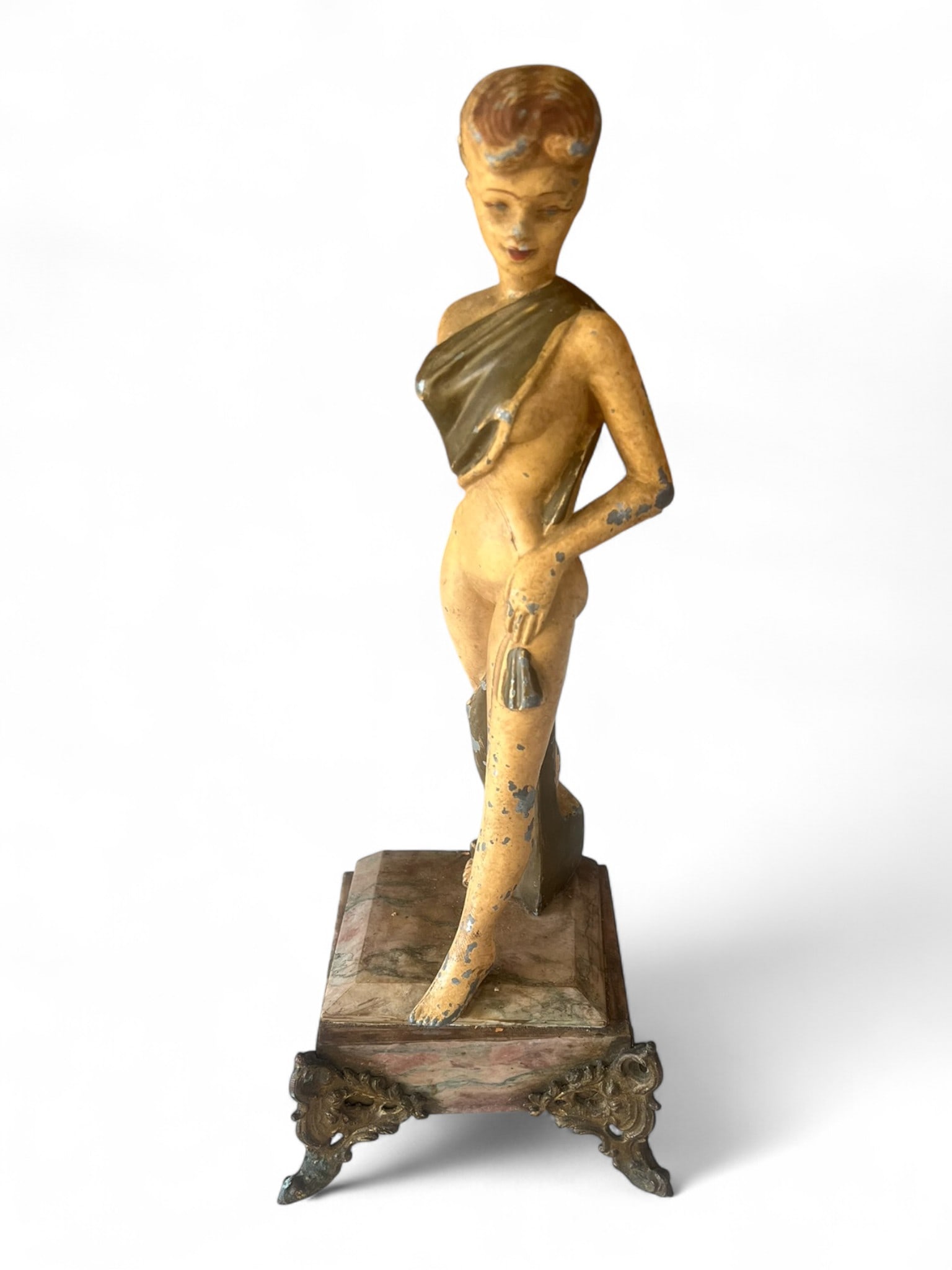 Polychrome European Art Deco Figural Sculpture (1 of 4)