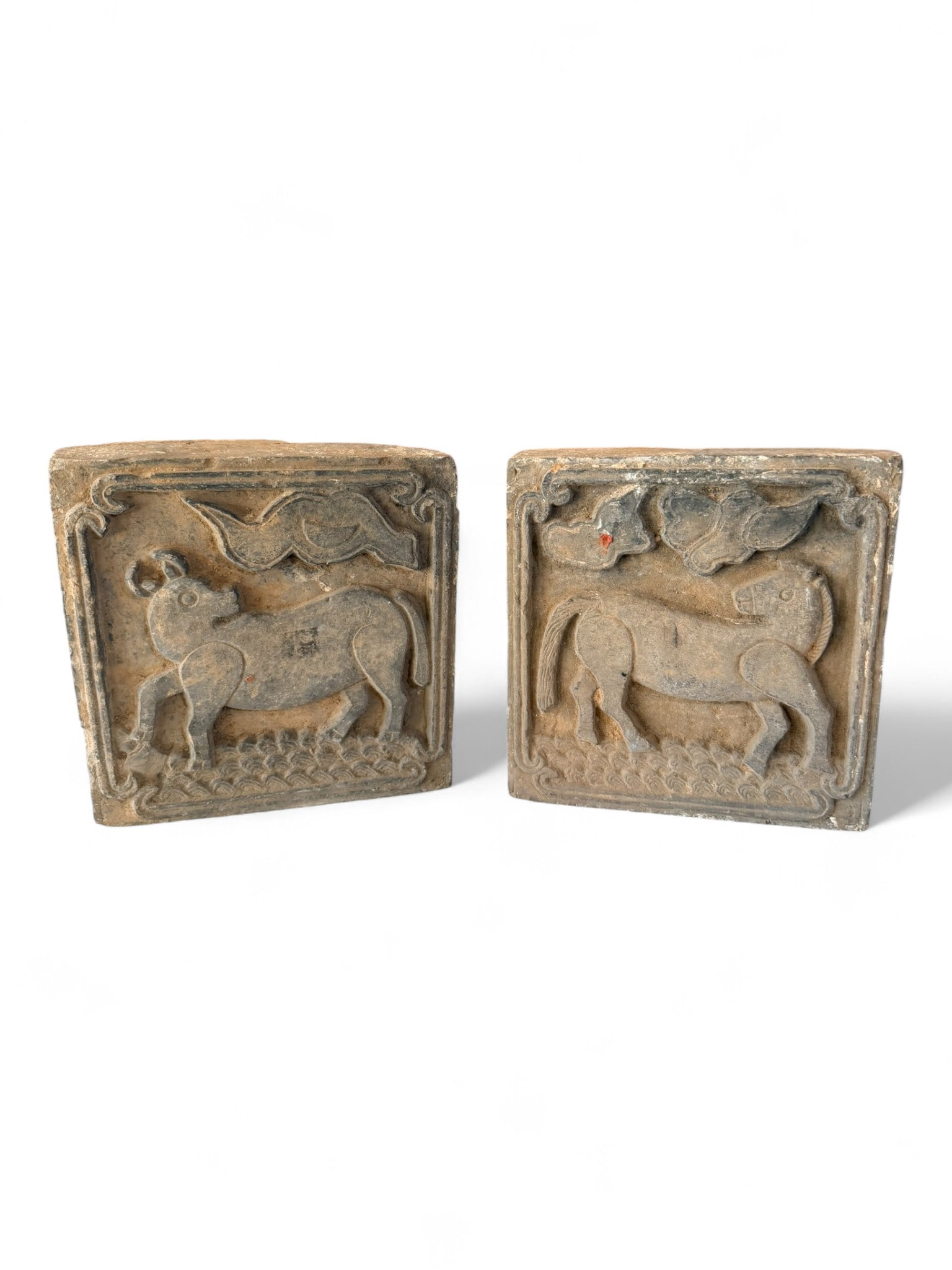Pair of Carved Stone Animal Relief Plaques, Likely Chinese, Early 20th Century (1 of 5)