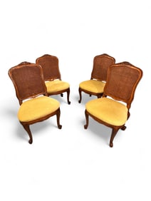 Set of Four Louis XV Style Caned Side Chairs, 20th century