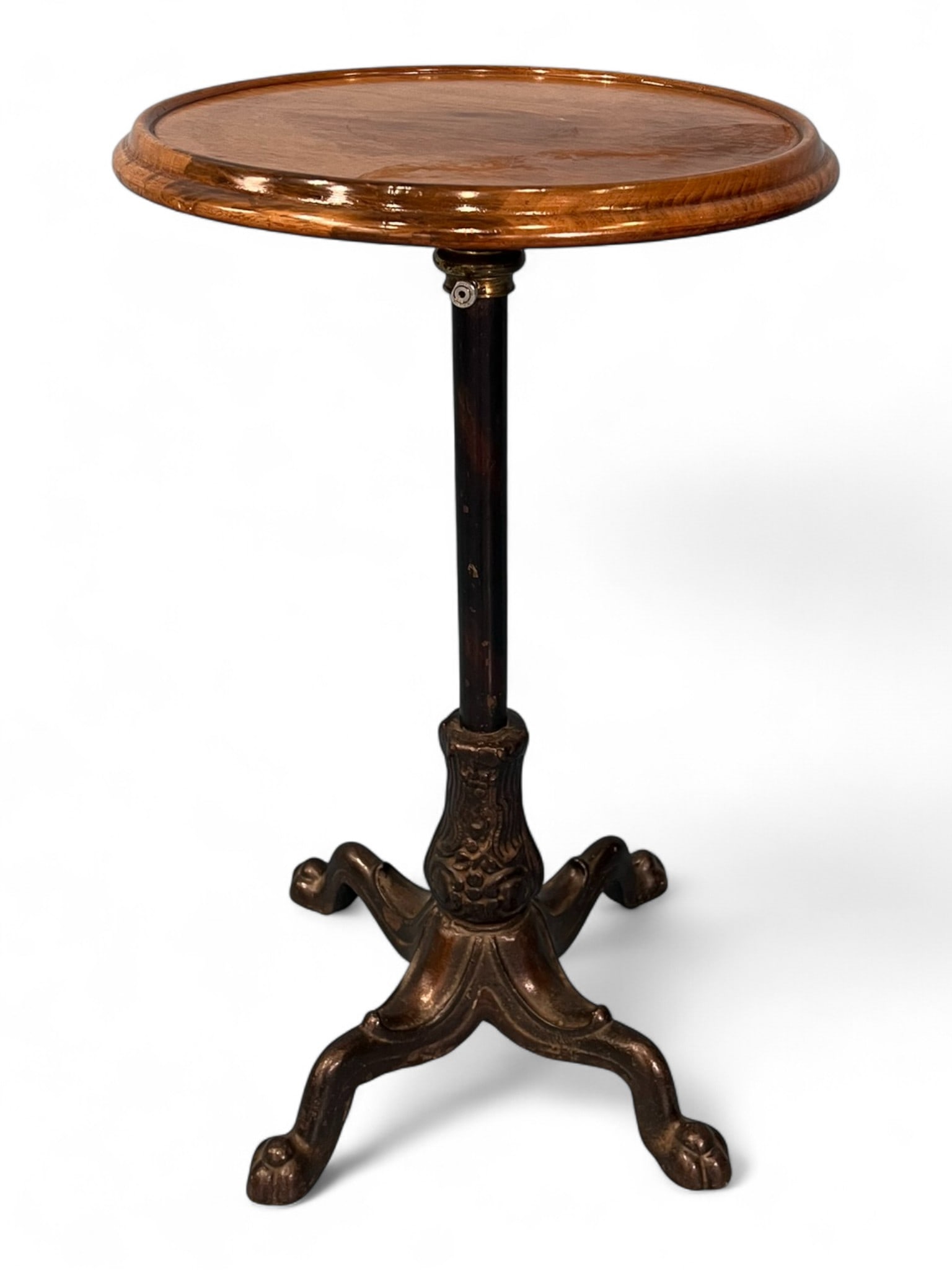 Cast Iron and Walnut Adjustable Smoking or Side Table, late 19th century (1 of 4)