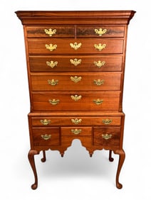 Gerald Curry Chippendale Style Highboy, 20th century