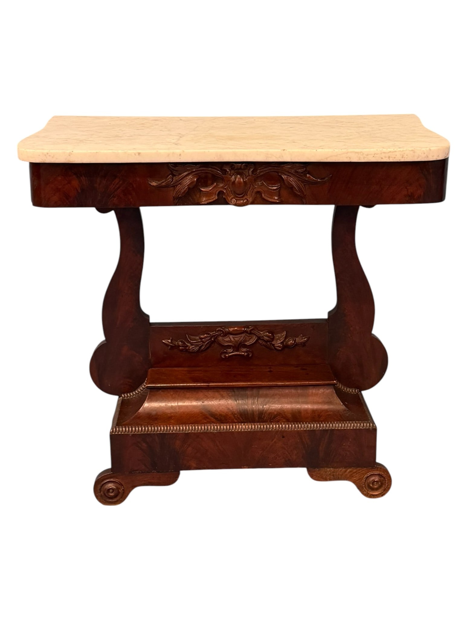 Classical Mahogany Marble-Top Pier Table, Likely New York, Circa 1835 (1 of 5)