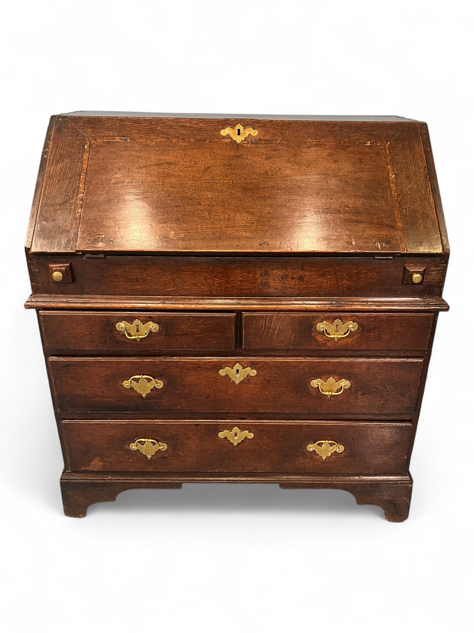 George III Oak Slant-Front Bureau, England, late 18th century (1 of 12)