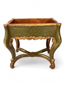 French Louis XV Style Polychrome and Gilt Jardinière Stand, 19th century