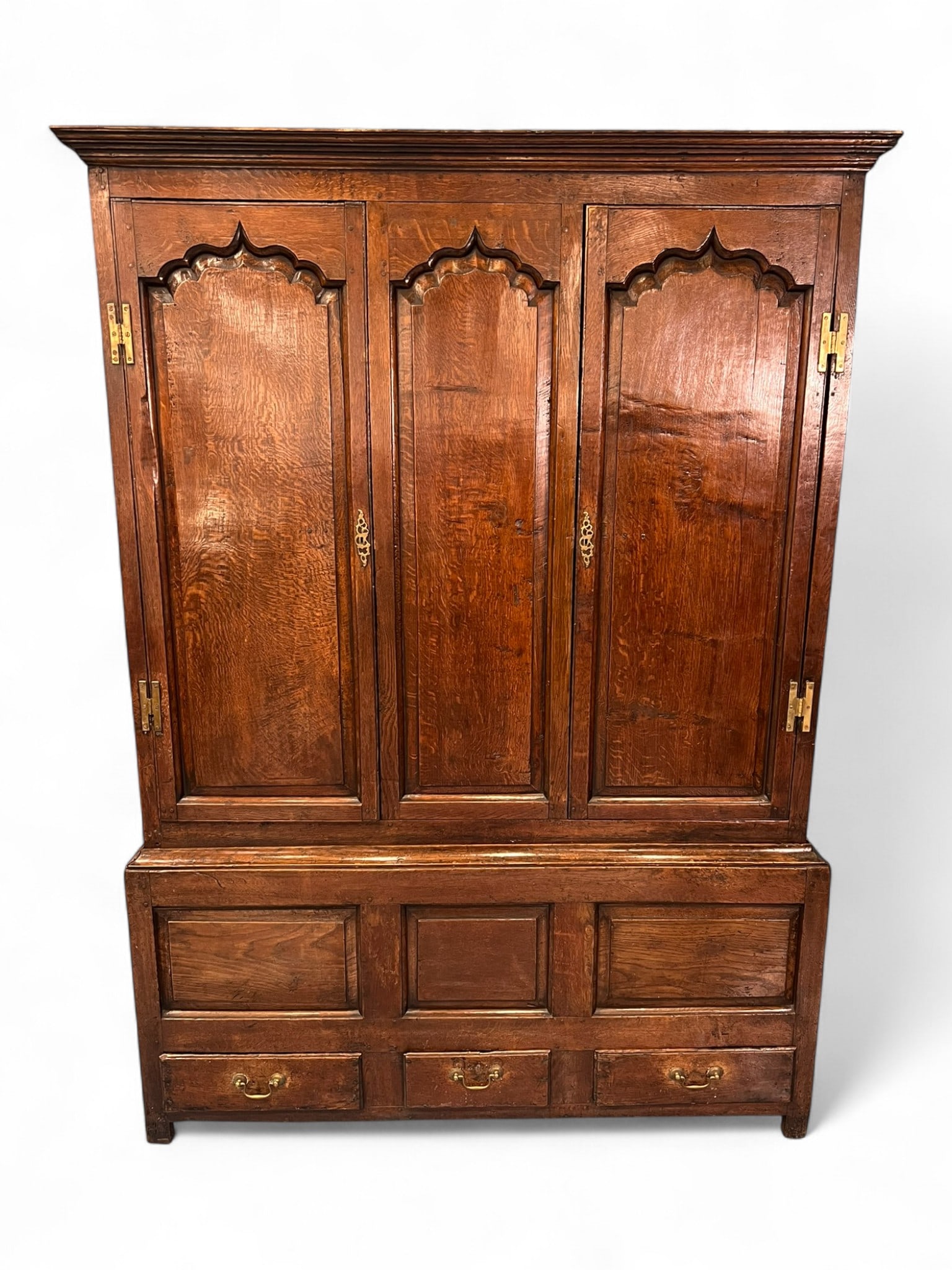 Early 18th-Century English Oak Press Cupboard, circa 1720–1750 (1 of 9)
