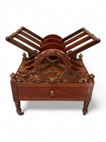 Carved Mahogany Canterbury, Mid-19th Century