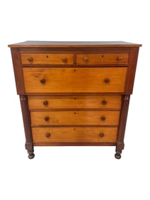 American Cherry & Maple Two-Tone Empire Chest of Drawers, Circa 1840