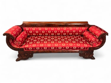 American Classical Carved Mahogany Sofa