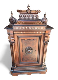 Renaissance Revival Inlaid Parlor Cabinet, Late 19th Century