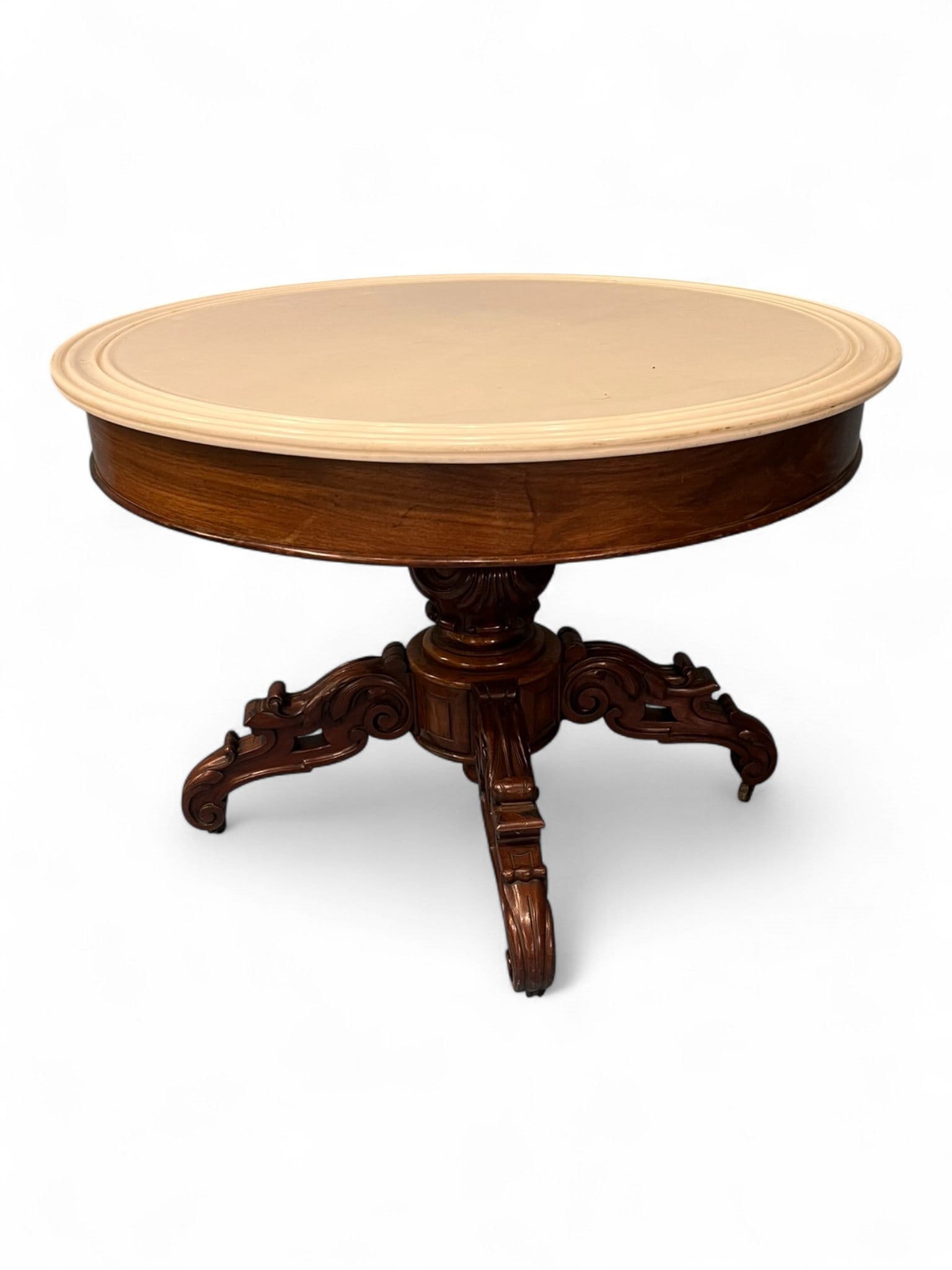 Rococo Revival Marble-Top Center Table, Attributed to J. & J.W. Meeks, New York, c. 1855 (1 of 5)