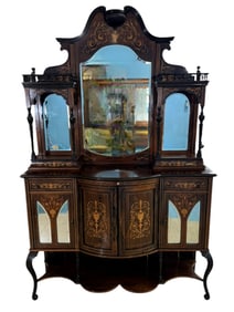Victorian Aesthetic Movement Inlaid Rosewood Étagère Sideboard, Late 19th Century