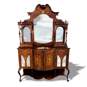 Victorian Aesthetic Movement Inlaid Rosewood Étagère Sideboard, Late 19th Century