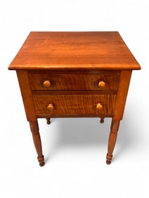 Southern Cherry and Tiger Maple Work Table, Circa 1840–1860