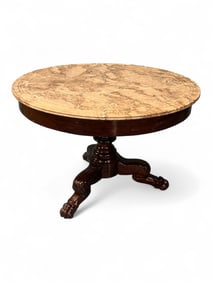 Fine Classical Marble-Top Center Table, Attributed to J. & J.W. Meeks, New York, c. 1845