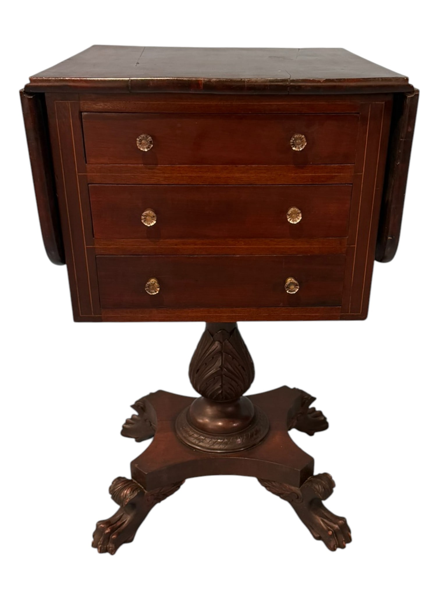 Classical Mahogany Work Table with Drop Leaves, Circa 1840 (1 of 9)