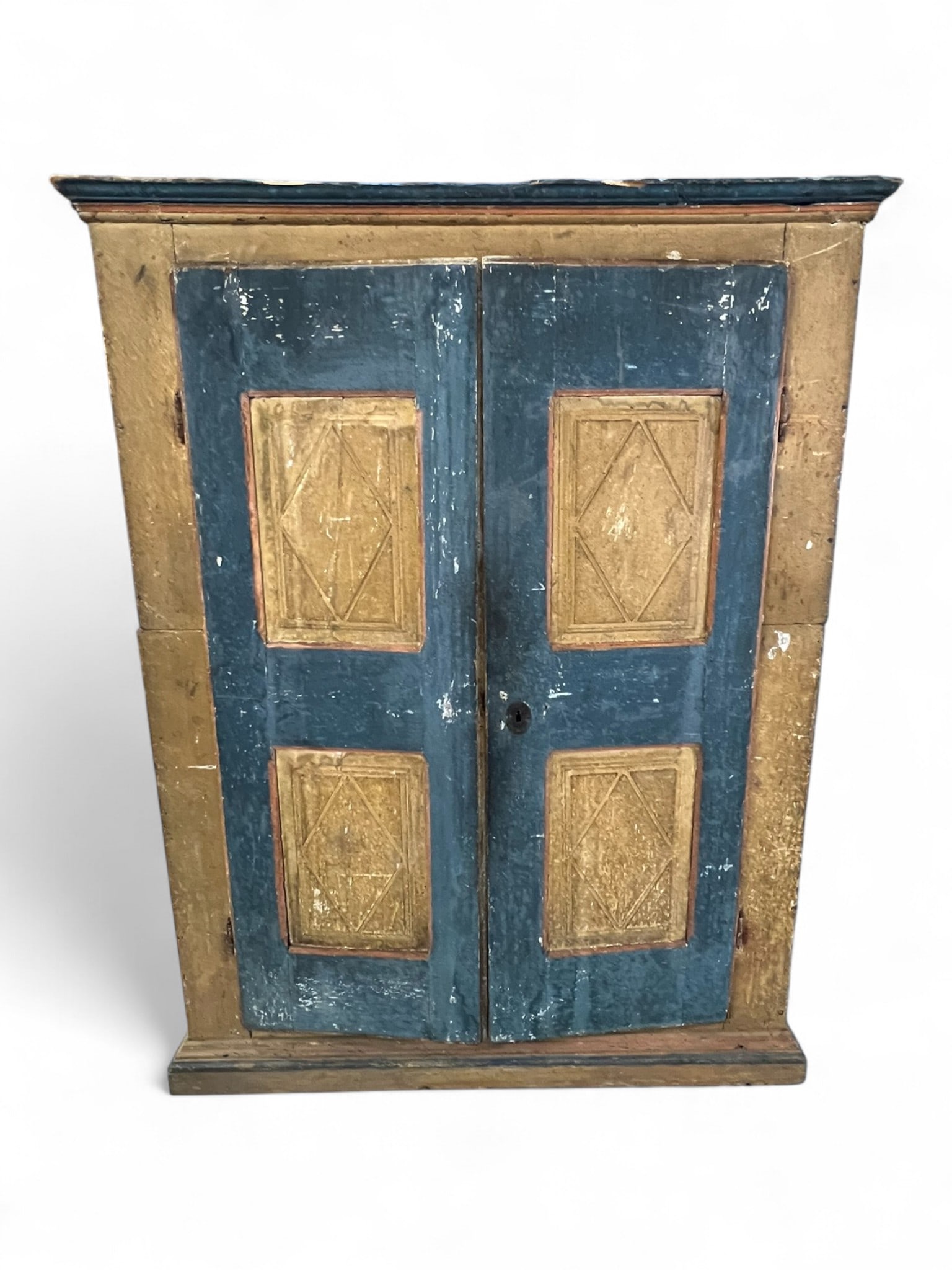 Continental Painted Pine Cupboard, Early–Mid 19th Century (1 of 8)