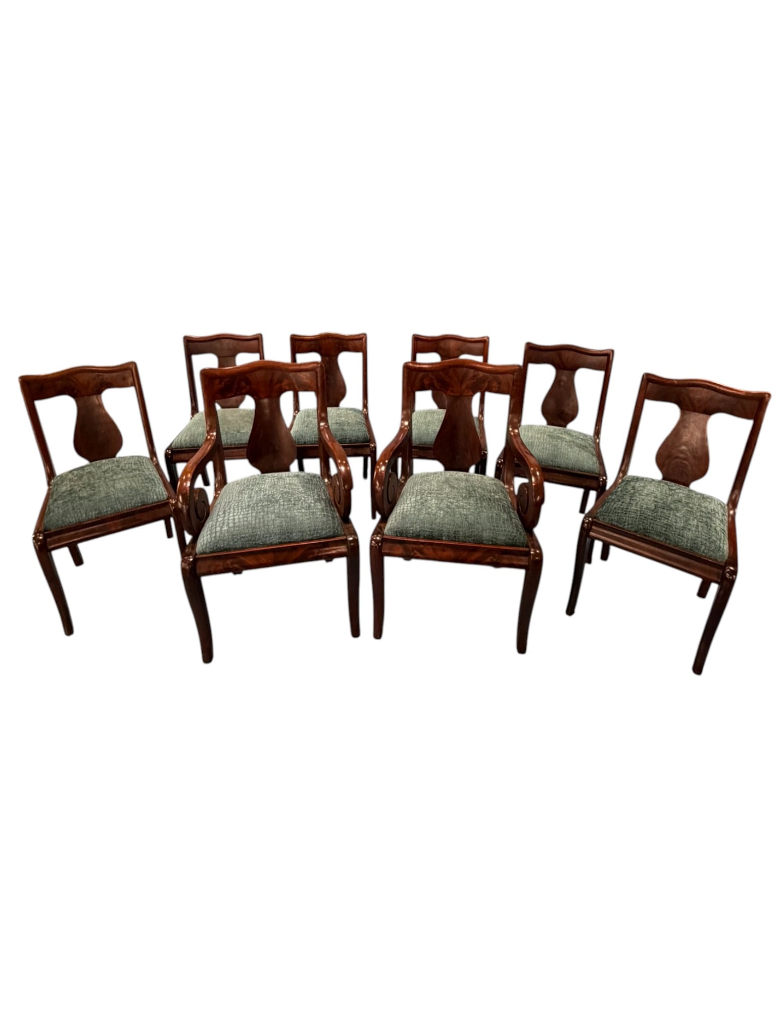 Set of Eight Classical Revival Mahogany Dining Chairs, Late 19th Century (1 of 10)