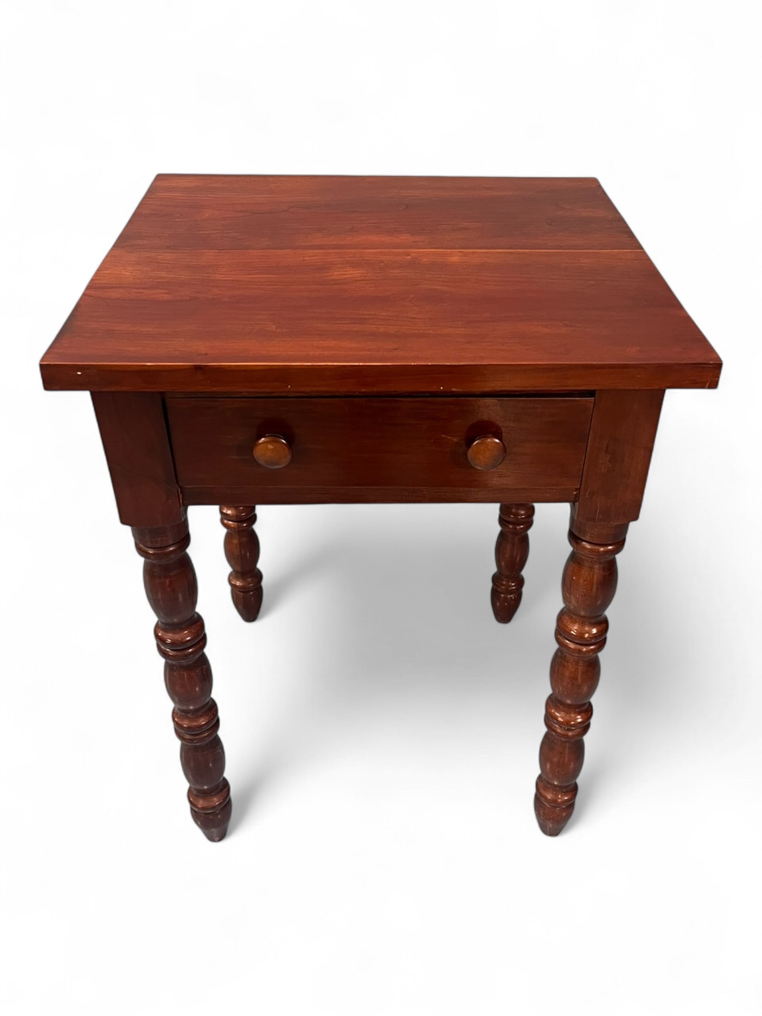 Southern Cherry Work Table with Bold Turned Legs, Circa 1840–1860 (1 of 7)