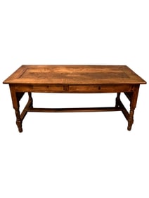 French Provincial Fruitwood Farm Table, 19th Century