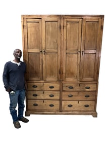 Large English Pine Housekeeper’s Cupboard, Late 19th Century
