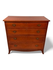 Hepplewhite Cherry Inlaid Chest of Drawers, Early 19th Century, Southern (Pelham Estate)