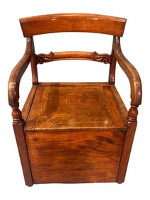 Victorian Mahogany Commode Chair, 19th Century