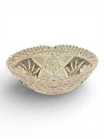American Brilliant Cut Glass Oval Bowl, Late 19th Century
