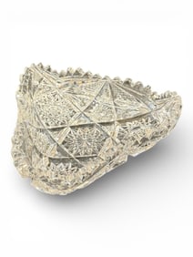 American Brilliant Cut Glass Tri-Corner Bowl, Early 20th Century