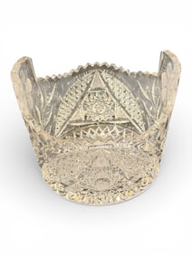 American Brilliant Cut Glass Open Sugar Bowl, Early 20th Century