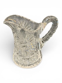American Brilliant Cut Glass Water Pitcher, Circa 1900