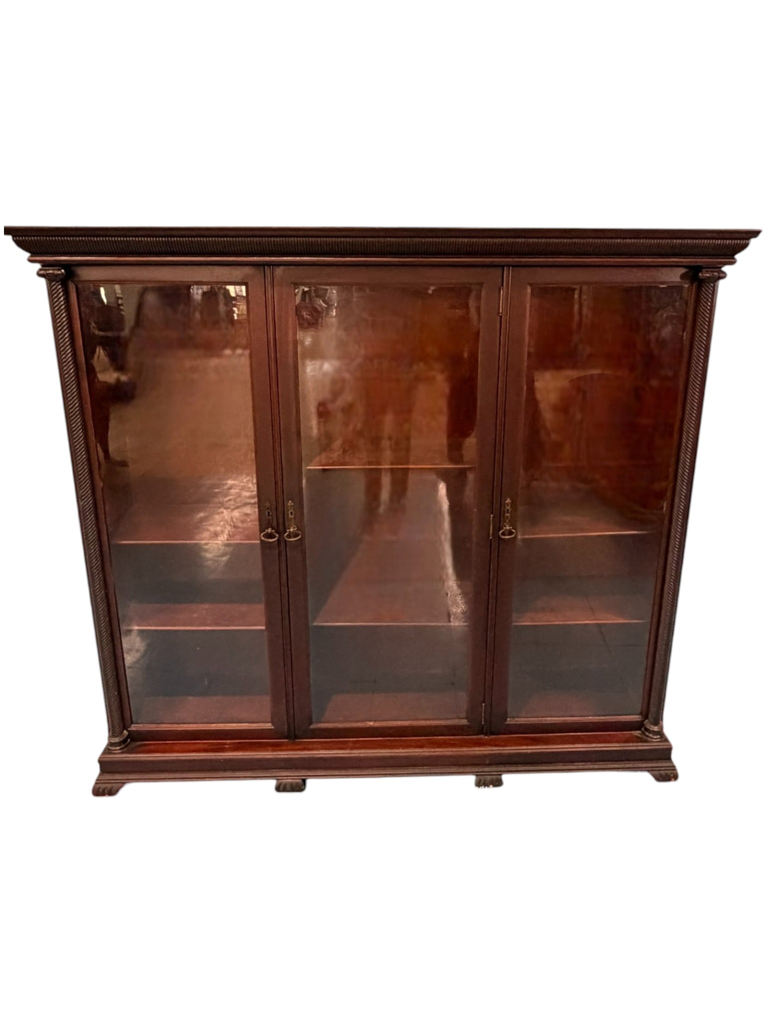 Large Mahogany Three-Door Bookcase, Late 19th Century (1 of 6)