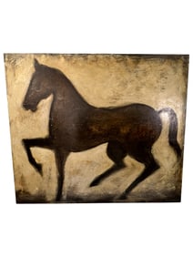 Contemporary Large-Scale Horse Painting, Signed Matthew Hasty ’04