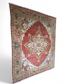 Large Turkish Hand-Knotted Wool Rug, 20th Century