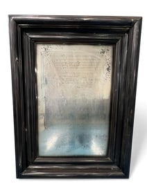 Large Ebonized Molded Wood Wall Mirror, Early 20th Century