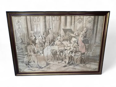 Large Woven Classical Interior Tapestry, After B. Marchetti, 20th Century