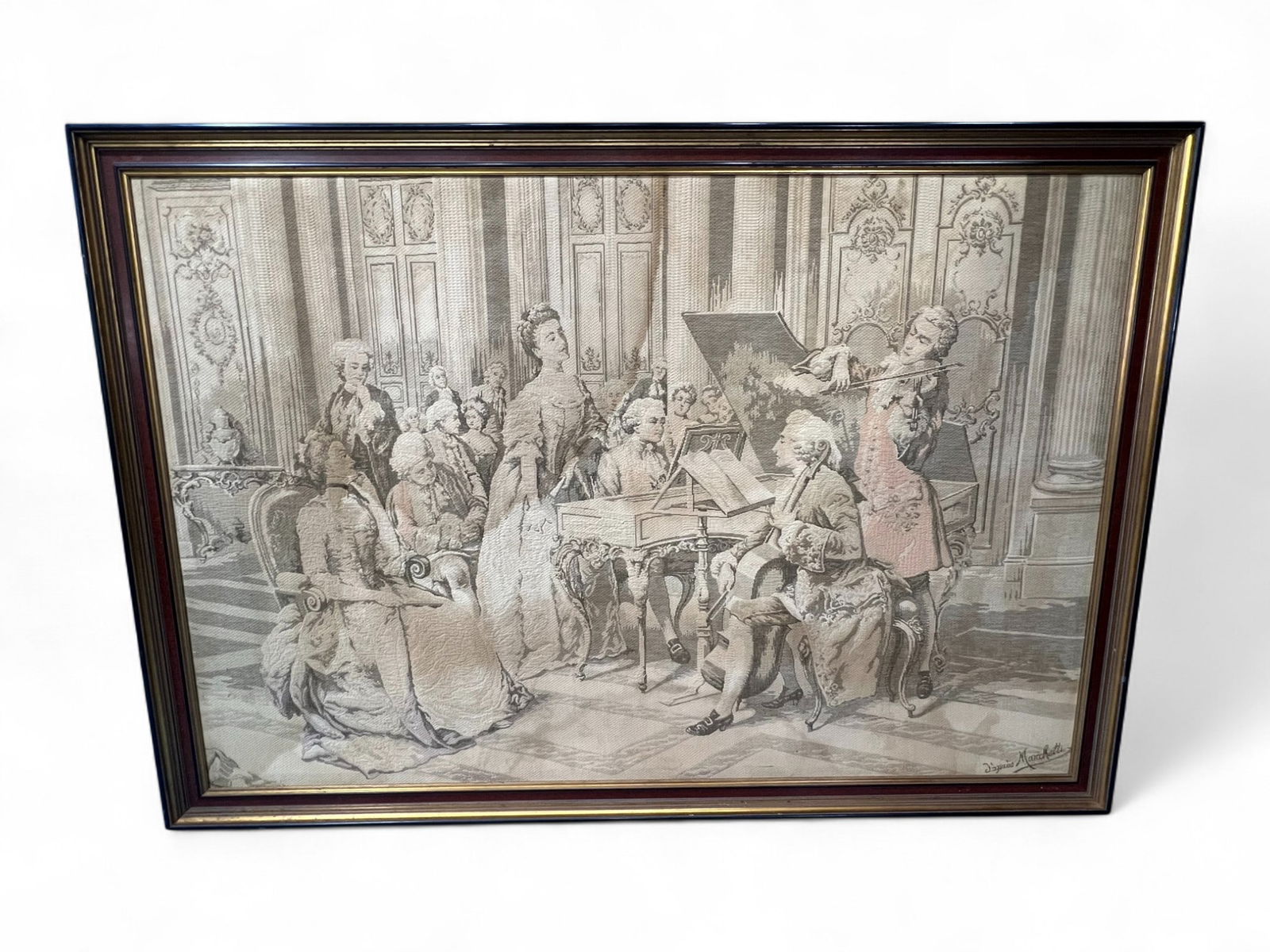 Large Woven Classical Interior Tapestry, After B. Marchetti, 20th Century (1 of 5)