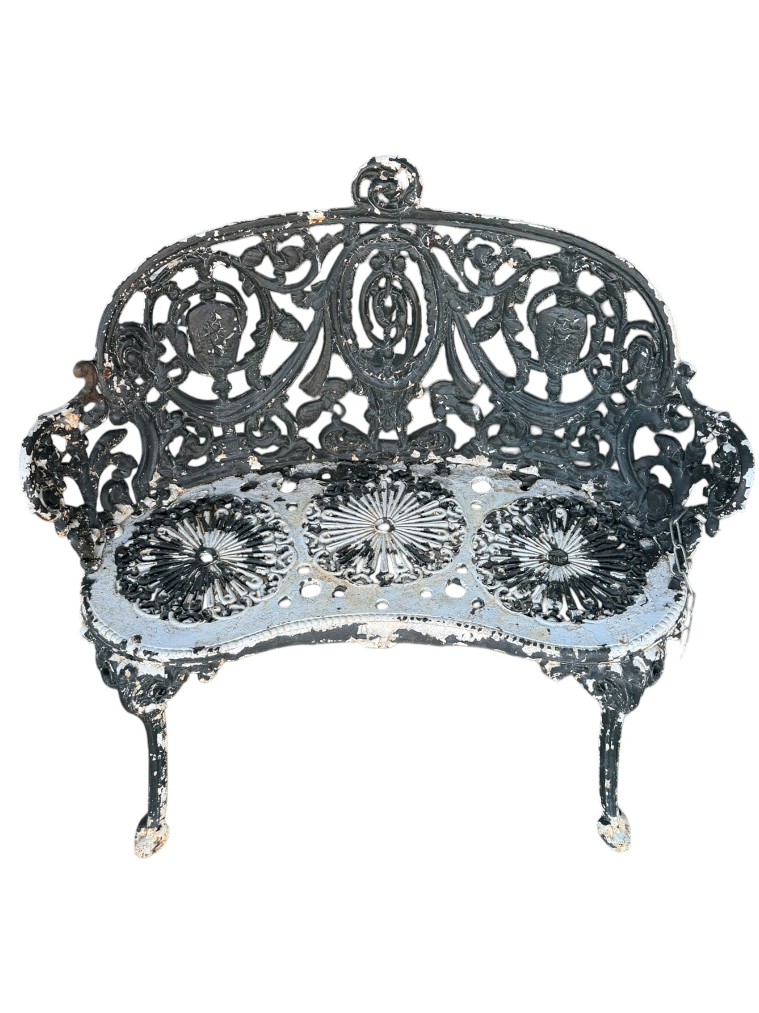 Heavy Cast Iron Rococo Revival Garden Bench, Late 19th to Early 20th Century (1 of 1)