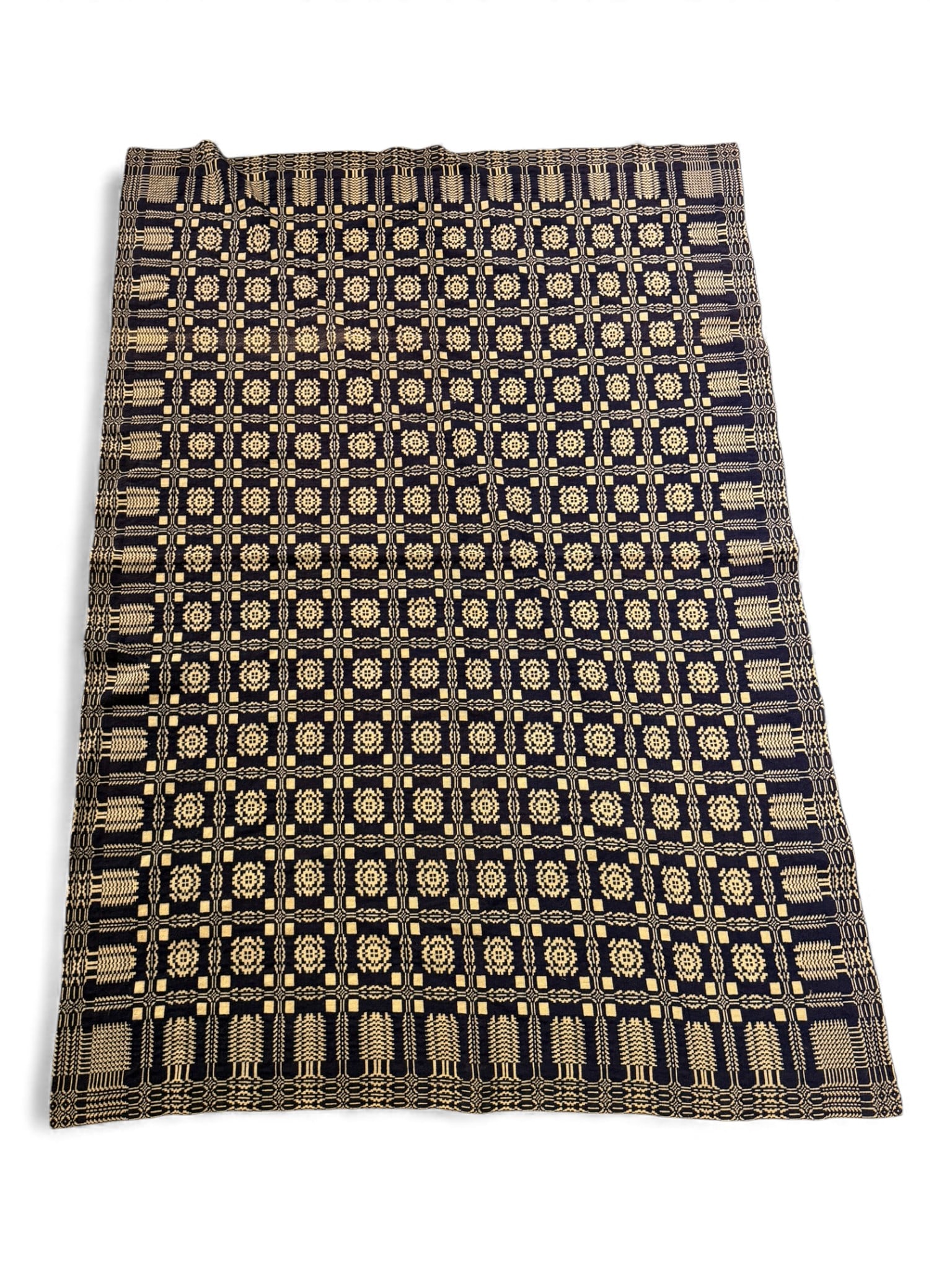 Jacquard Woven Coverlet, Likely Late 19th / Early 20th Century (1 of 3)