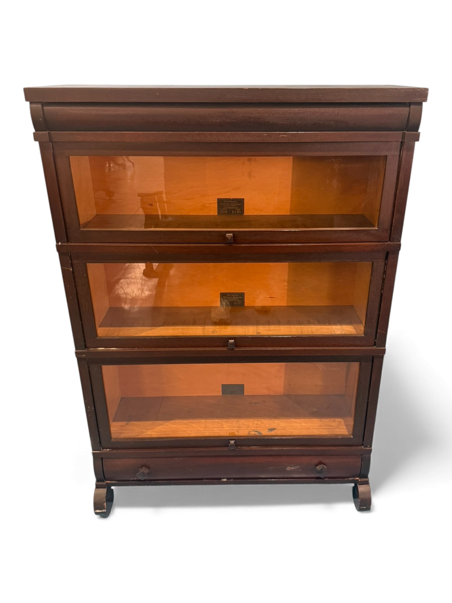 Globe-Wernicke Three-Stack Sectional Barrister Bookcase, Early 20th Century (1 of 8)