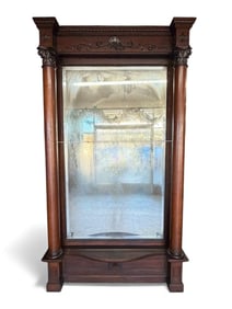 Large Carved Mahogany Parlor Mirror, Turn of the 20th Century