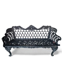 Cast Iron Garden Bench with Grape and Vine Motif